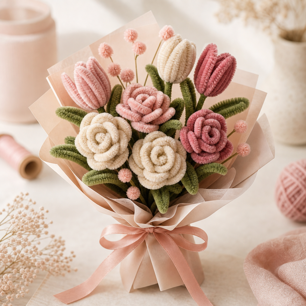 Pipe Cleaner Rose Bouquet